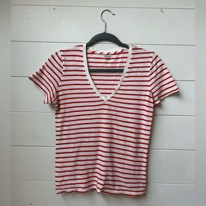 Madewell Striped V-Neck